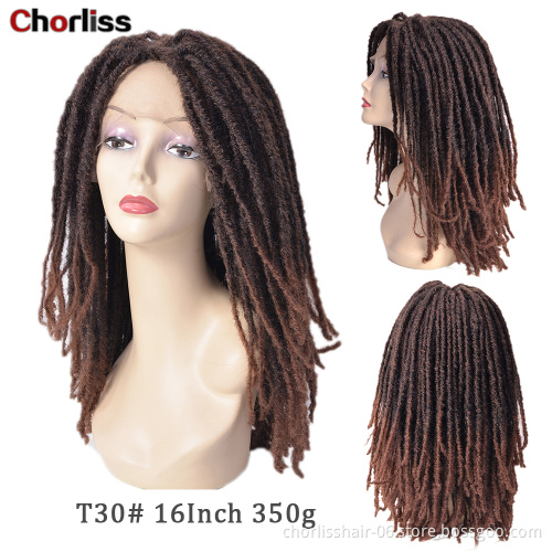 Private Label Cheap Ombre Afro Dreadlocks Wigs For Black Women Curly Braids Heat Resistance Faux Locs Synthetic Hair Wigs